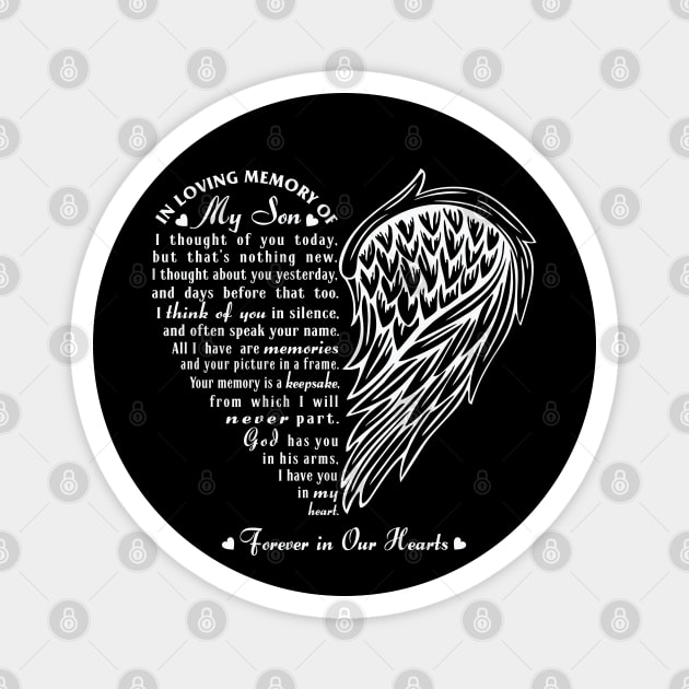 In Loving Memory of My Son Magnet by The Printee Co